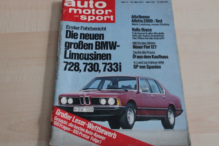 Deckblatt Auto Motor und Sport (11/1977)